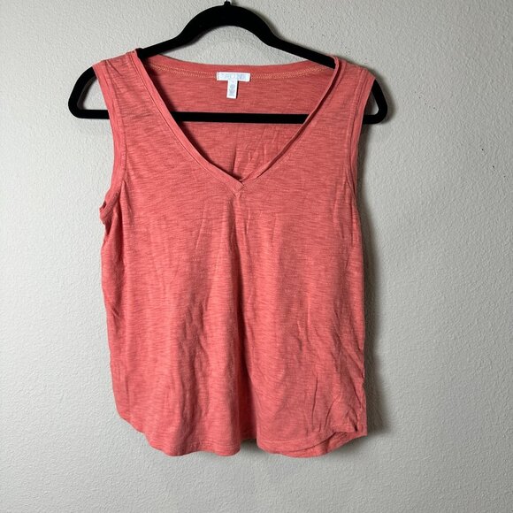 NORDSTROM Abound Orange V Neck T Shirt Tee Top Size Small - Picture 2 of 6